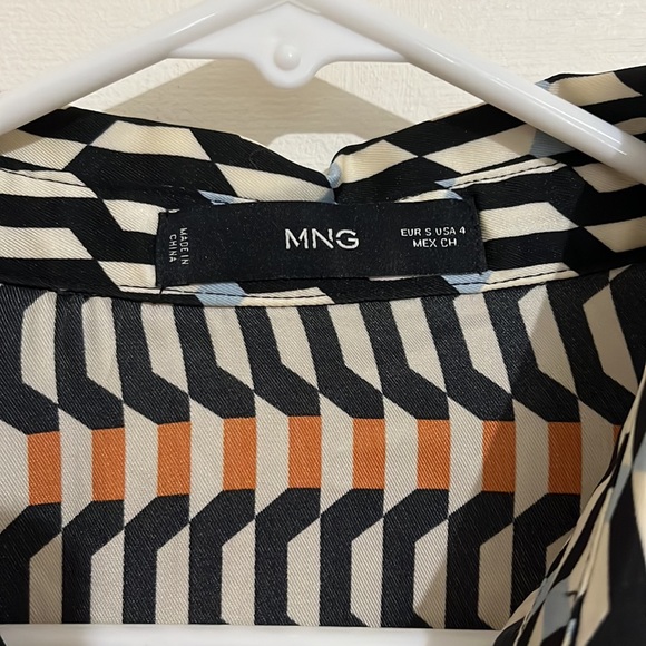 Mango Belted Geometric Print Midi Dress‎ Wedding Guest - Picture 7 of 8